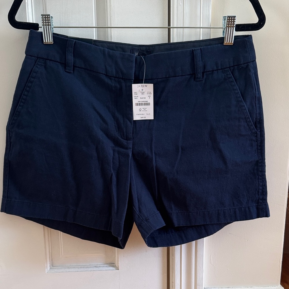 J. Crew Navy Cotton Blend Bermuda Shorts